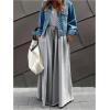 image:imageWomens Wide Leg Sweatpants High Elastic Waist Flowy Palazzo Pants Loose Baggy Pants BottomsSolid Grey