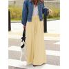 image:imageWomens Wide Leg Sweatpants High Elastic Waist Flowy Palazzo Pants Loose Baggy Pants BottomsYellow