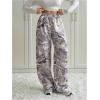 image:imageWomens Y2K Camo Maple Leaf Print Sweatpants Baggy Hip Pop Elastic Waist Long Pants StreetwearGrey Camo