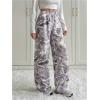 image:imageWomens Y2K Camo Maple Leaf Print Sweatpants Baggy Hip Pop Elastic Waist Long Pants StreetwearGrey Camo