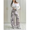 image:imageWomens Y2K Camo Maple Leaf Print Sweatpants Baggy Hip Pop Elastic Waist Long Pants StreetwearGrey Camo