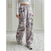 image:imageWomens Y2K Camo Maple Leaf Print Sweatpants Baggy Hip Pop Elastic Waist Long Pants StreetwearGrey Camo