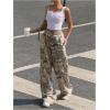 image:imageWomens Y2K Camo Maple Leaf Print Sweatpants Baggy Hip Pop Elastic Waist Long Pants StreetwearKhaki