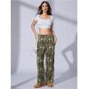 image:imageWomens Y2K Camo Maple Leaf Print Sweatpants Baggy Hip Pop Elastic Waist Long Pants StreetwearMix Green