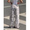 image:imageWomens Y2K Camo Maple Leaf Print Sweatpants Baggy Hip Pop Elastic Waist Long Pants StreetwearMulticolor