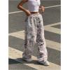 image:imageWomens Y2K Camo Maple Leaf Print Sweatpants Baggy Hip Pop Elastic Waist Long Pants StreetwearMulticolor