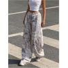image:imageWomens Y2K Camo Maple Leaf Print Sweatpants Baggy Hip Pop Elastic Waist Long Pants StreetwearMulticolor