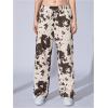 image:imageWomens Y2K Camo Maple Leaf Print Sweatpants Baggy Hip Pop Elastic Waist Long Pants StreetwearMulticolor Brown