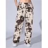 image:imageWomens Y2K Camo Maple Leaf Print Sweatpants Baggy Hip Pop Elastic Waist Long Pants StreetwearMulticolor Brown