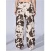 image:imageWomens Y2K Camo Maple Leaf Print Sweatpants Baggy Hip Pop Elastic Waist Long Pants StreetwearMulticolor Brown