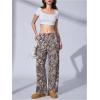 image:imageWomens Y2K Camo Maple Leaf Print Sweatpants Baggy Hip Pop Elastic Waist Long Pants StreetwearMulticolor Grey