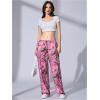 image:imageWomens Y2K Camo Maple Leaf Print Sweatpants Baggy Hip Pop Elastic Waist Long Pants StreetwearPink