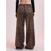 image:imageWomens Y2K Cheetah Wide Leg Sweatpants Elastic Waist Sports Pants Casual Long TrousersBrown
