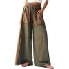 image:imageWomens Baggy Sweatpants Color Block Patchwork Wide Leg Sweat Pants Palazzo Flowy Pants JoggersMulticolor Print