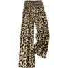 image:imageWomens Leopard Print Wide Leg Paperbag Pants Elastic High Waisted Casual Loose TrousersBrown