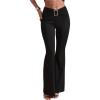 image:imageWomens Square Rhinestone Ring Flare Leggings Crossover Waist Long Bell Bottoms Y2K PantsBlack