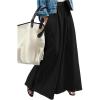 image:imageWomens Wide Leg Sweatpants High Elastic Waist Flowy Palazzo Pants Loose Baggy Pants BottomsPure Black