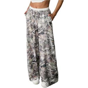 image:imageWomens Camo Pants Wide Leg Baggy Sweatpants Drawstring Waist Y2k Stweat Pants Joggers StreetwearGrey