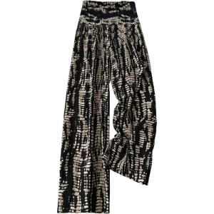 image:imageWomens Leopard Print Wide Leg Paperbag Pants Elastic High Waisted Casual Loose TrousersBlack