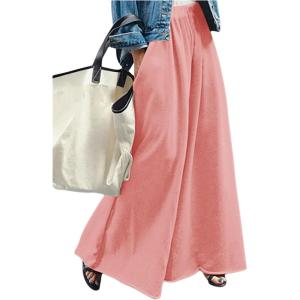 image:imageWomens Wide Leg Sweatpants High Elastic Waist Flowy Palazzo Pants Loose Baggy Pants BottomsLight Pink
