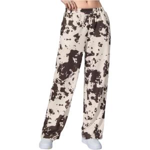 image:imageWomens Y2K Camo Maple Leaf Print Sweatpants Baggy Hip Pop Elastic Waist Long Pants StreetwearMulticolor Brown