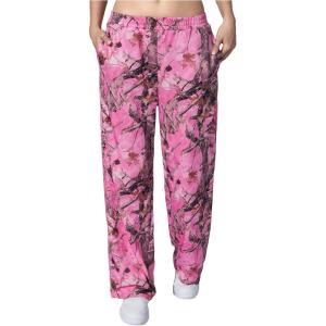 image:imageWomens Y2K Camo Maple Leaf Print Sweatpants Baggy Hip Pop Elastic Waist Long Pants StreetwearPink
