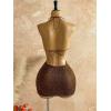image:imageWomens Boho Sequin Mini Dress Halter Tie Back V Neck Bodycon Dresses Sparkle DressCoffee Brown