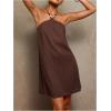 image:imageWomens Boho Tropical Tie Backless Halter Dresses Sleeveless Vacation Beach Short DressBrown