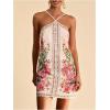 image:imageWomens Boho Tropical Tie Backless Halter Dresses Sleeveless Vacation Beach Short DressMulticolor