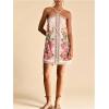 image:imageWomens Boho Tropical Tie Backless Halter Dresses Sleeveless Vacation Beach Short DressMulticolor