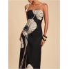 image:imageWomens Elegant Floral Maxi Dress Tassel Spaghetti Strap Slim Fit Dresses Summer OutfitsBlack and White