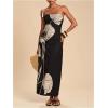 image:imageWomens Elegant Floral Maxi Dress Tassel Spaghetti Strap Slim Fit Dresses Summer OutfitsBlack and White