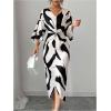 image:imageWomens Elegant Graphic Twist Front Dress 34 Ruffle Sleeve Silky Maxi Dress Bodycon Cocktail Dresses with SlitApricot