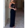 image:imageWomens Mesh Bodycon Maxi Dress V Neck Sleeveless Cami Elegant Party Wedding Formal Long DressBlack