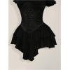 image:imageWomens Off Shoulder Corset Dress Ruffle Hem Lace Up Mini Dress Gothic Lolita OutfitsBlack