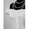 image:imageWomens Off Shoulder Corset Dress Ruffle Hem Lace Up Mini Dress Gothic Lolita OutfitsWhite