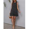 image:imageWomens Sleeveless Polka Dots Ruffle Tunic Dress Casual Summer Beach Tank Dresses SundressBlack