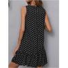 image:imageWomens Sleeveless Polka Dots Ruffle Tunic Dress Casual Summer Beach Tank Dresses SundressBlack
