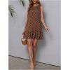 image:imageWomens Sleeveless Polka Dots Ruffle Tunic Dress Casual Summer Beach Tank Dresses SundressBrown