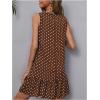 image:imageWomens Sleeveless Polka Dots Ruffle Tunic Dress Casual Summer Beach Tank Dresses SundressBrown