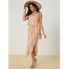 image:imageWomens Spaghetti Strap Tie Dye Cami Sun Dress Beach Midi Summer Dresses Resort Wear Vacation OutfitsApricot