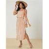 image:imageWomens Spaghetti Strap Tie Dye Cami Sun Dress Beach Midi Summer Dresses Resort Wear Vacation OutfitsApricot