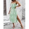 image:imageWomens Spaghetti Strap Tie Dye Cami Sun Dress Beach Midi Summer Dresses Resort Wear Vacation OutfitsGreen