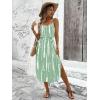 image:imageWomens Spaghetti Strap Tie Dye Cami Sun Dress Beach Midi Summer Dresses Resort Wear Vacation OutfitsGreen