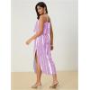 image:imageWomens Spaghetti Strap Tie Dye Cami Sun Dress Beach Midi Summer Dresses Resort Wear Vacation OutfitsLight Purple