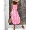 image:imageWomens Spaghetti Strap Tie Dye Cami Sun Dress Beach Midi Summer Dresses Resort Wear Vacation OutfitsPink