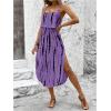 image:imageWomens Spaghetti Strap Tie Dye Cami Sun Dress Beach Midi Summer Dresses Resort Wear Vacation OutfitsPurple