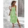 image:imageWomens Spaghetti Strap Tie Dye Cami Sun Dress Beach Midi Summer Dresses Resort Wear Vacation OutfitsTurquoise