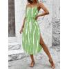 image:imageWomens Spaghetti Strap Tie Dye Cami Sun Dress Beach Midi Summer Dresses Resort Wear Vacation OutfitsTurquoise