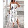 image:imageWomens Spaghetti Strap Tie Dye Cami Sun Dress Beach Midi Summer Dresses Resort Wear Vacation OutfitsWhite Multicolor